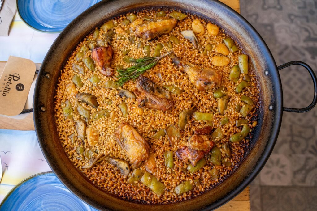 Paella valenciana con zafferano