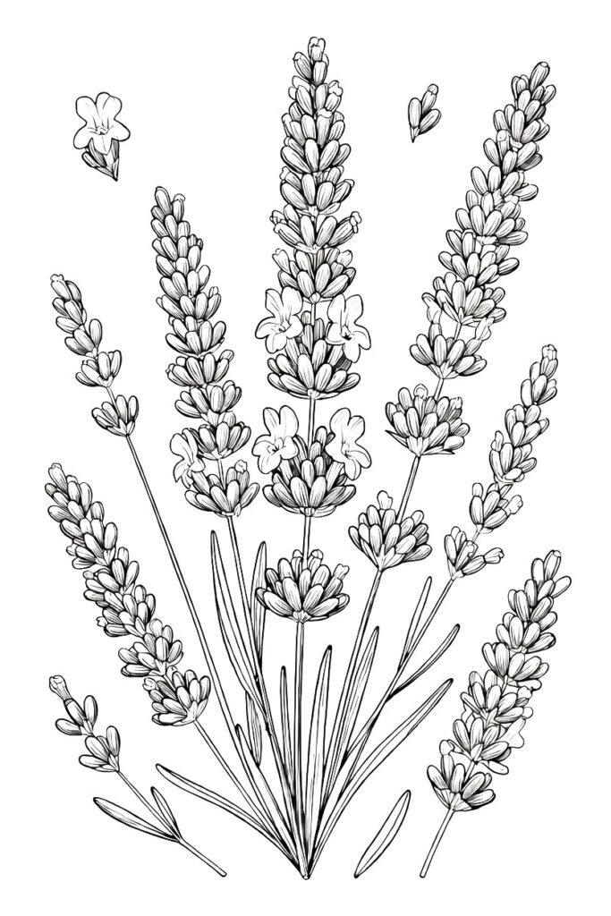 DISEGNO LAVANDA DA COLORARE